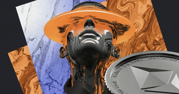 Abstract AI robot and bitcoin market screen representing autonomous software, crypto payments, and on-chain trading activity