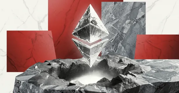 Ethereum symbol emerging from a cracked crater, representing market pressure, volatility, and Ethereum’s resilience amid ongoing challenges in the crypto ecosystem