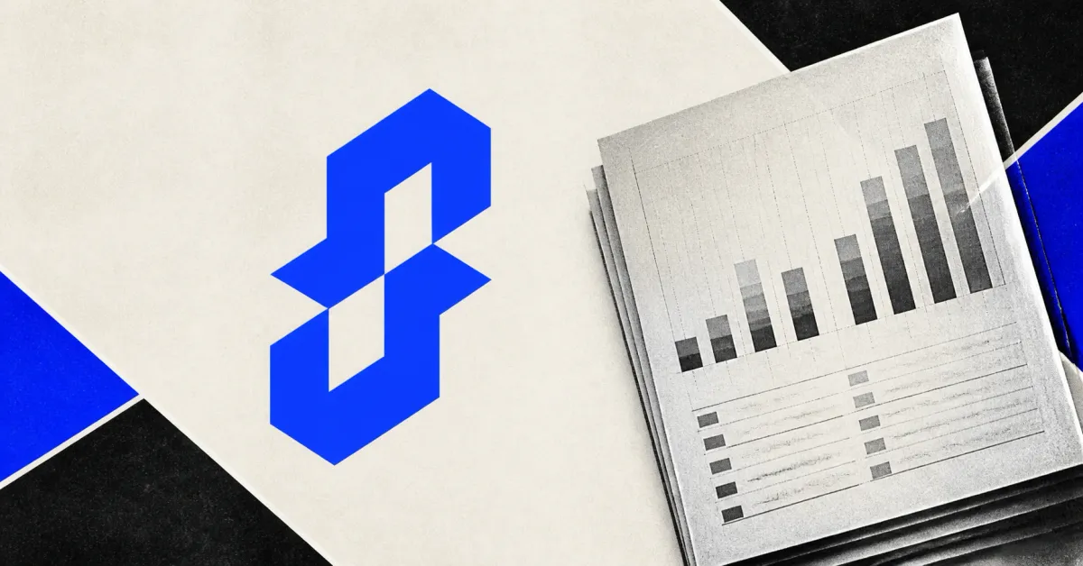 Large official blue Succinct mark beside a greyscale token-unlock ledger with rising bars on off-white, cobalt and charcoal editorial panels.