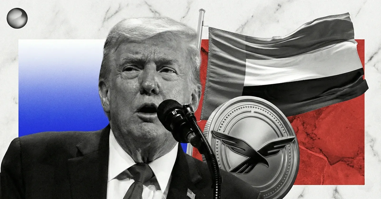 A Trump-themed crypto policy cover image used for a political and markets news story